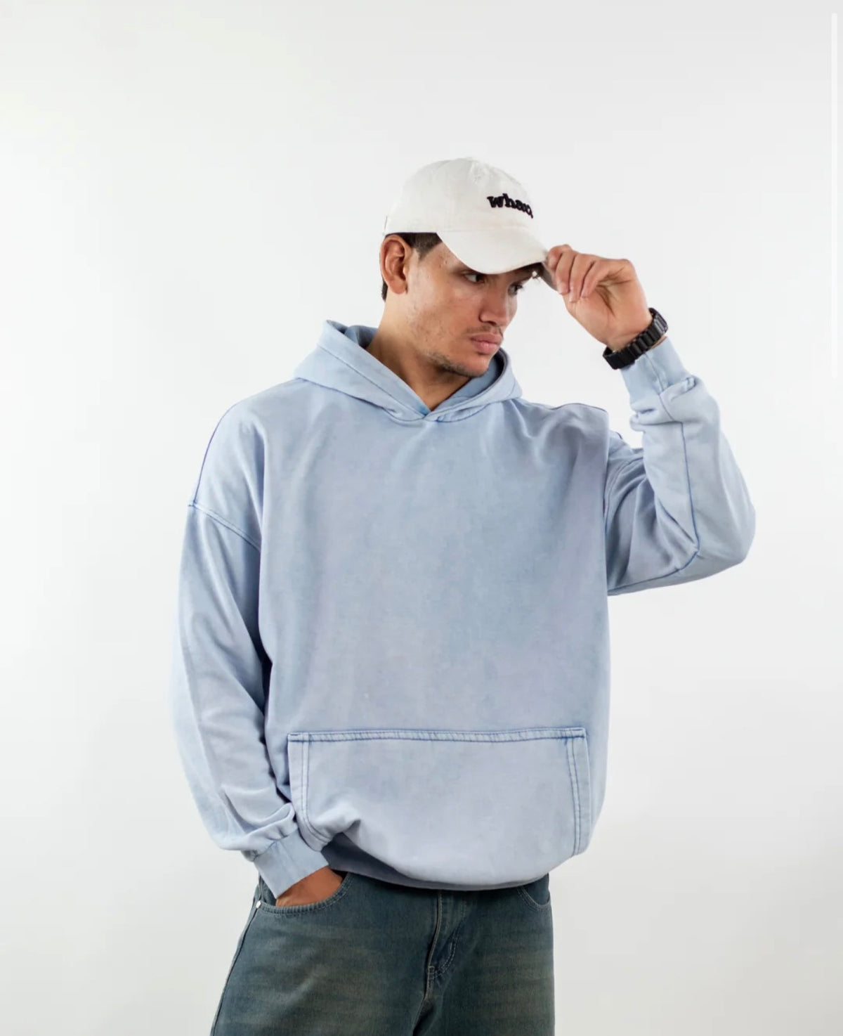 Baby Blue- Washed Oversized Hoodie