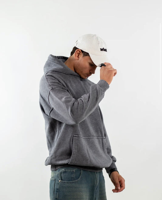 Dark Gray - Washed Oversized Hoodie