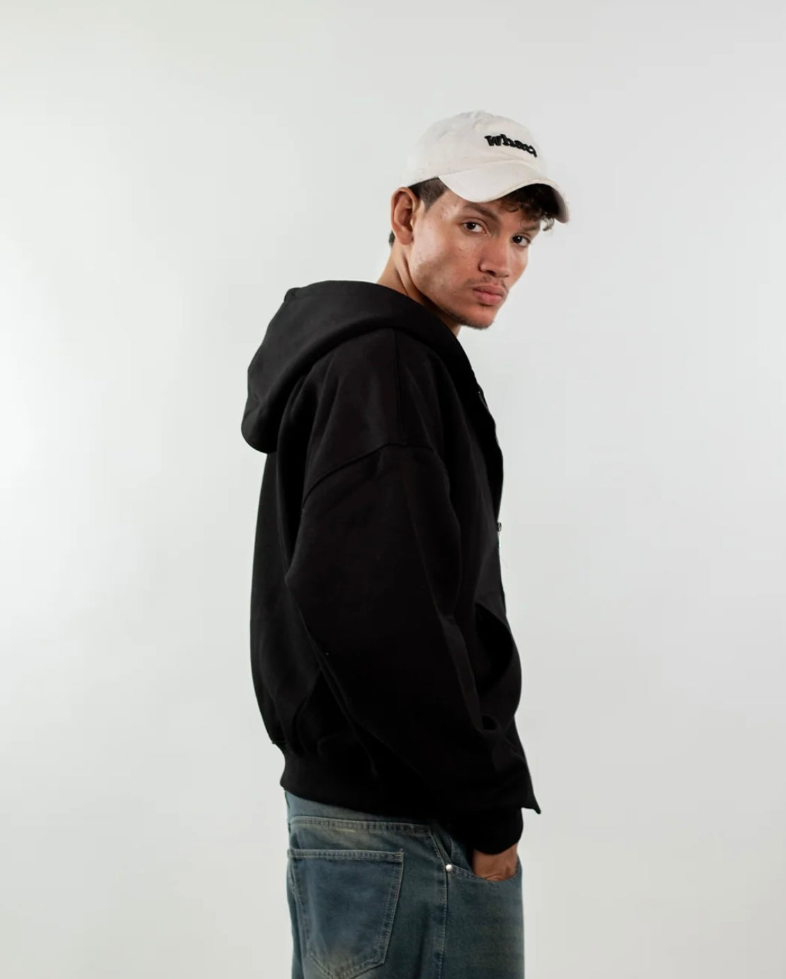 Boxy Zip Up-Black