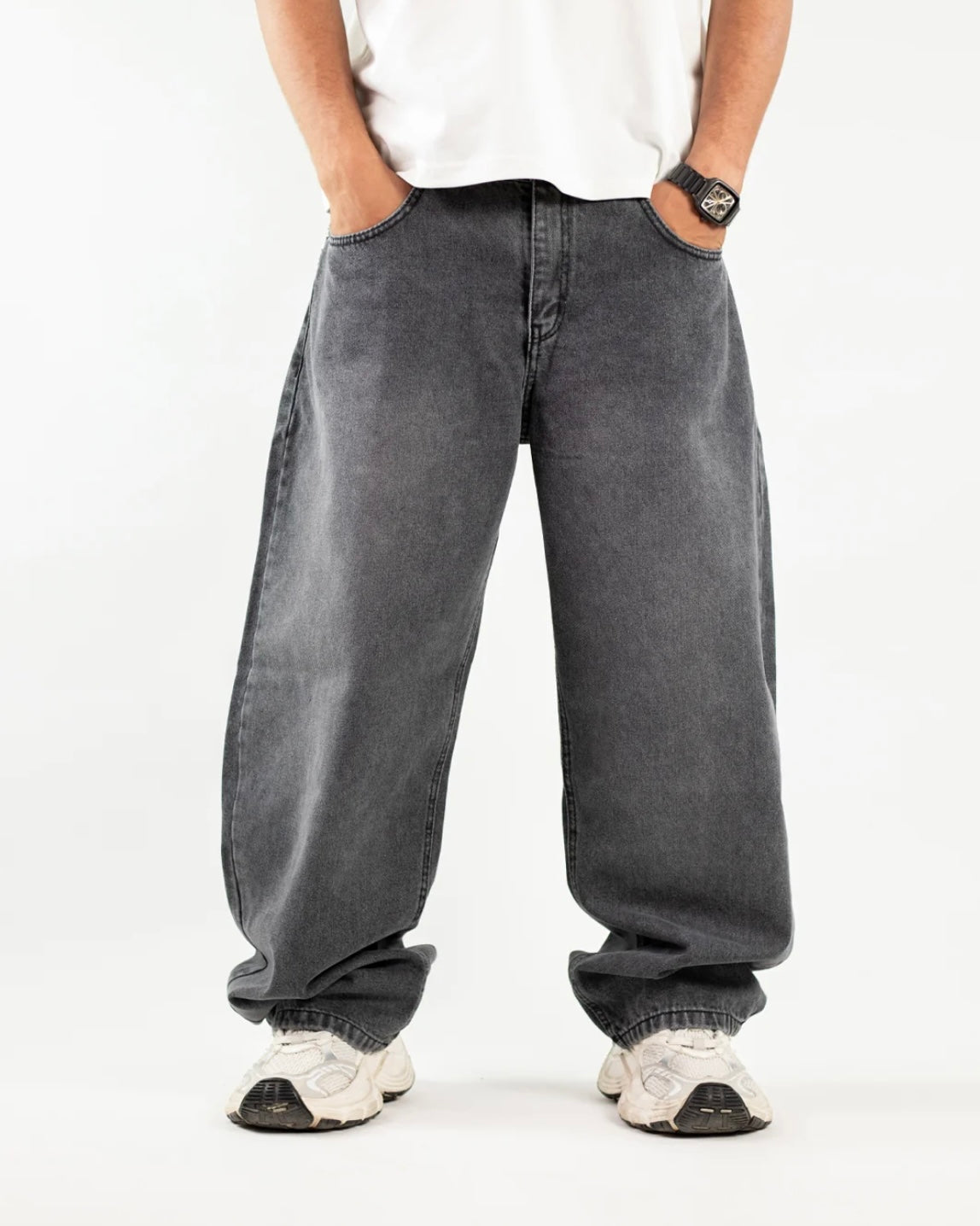 Acid Gray Balloon Denim