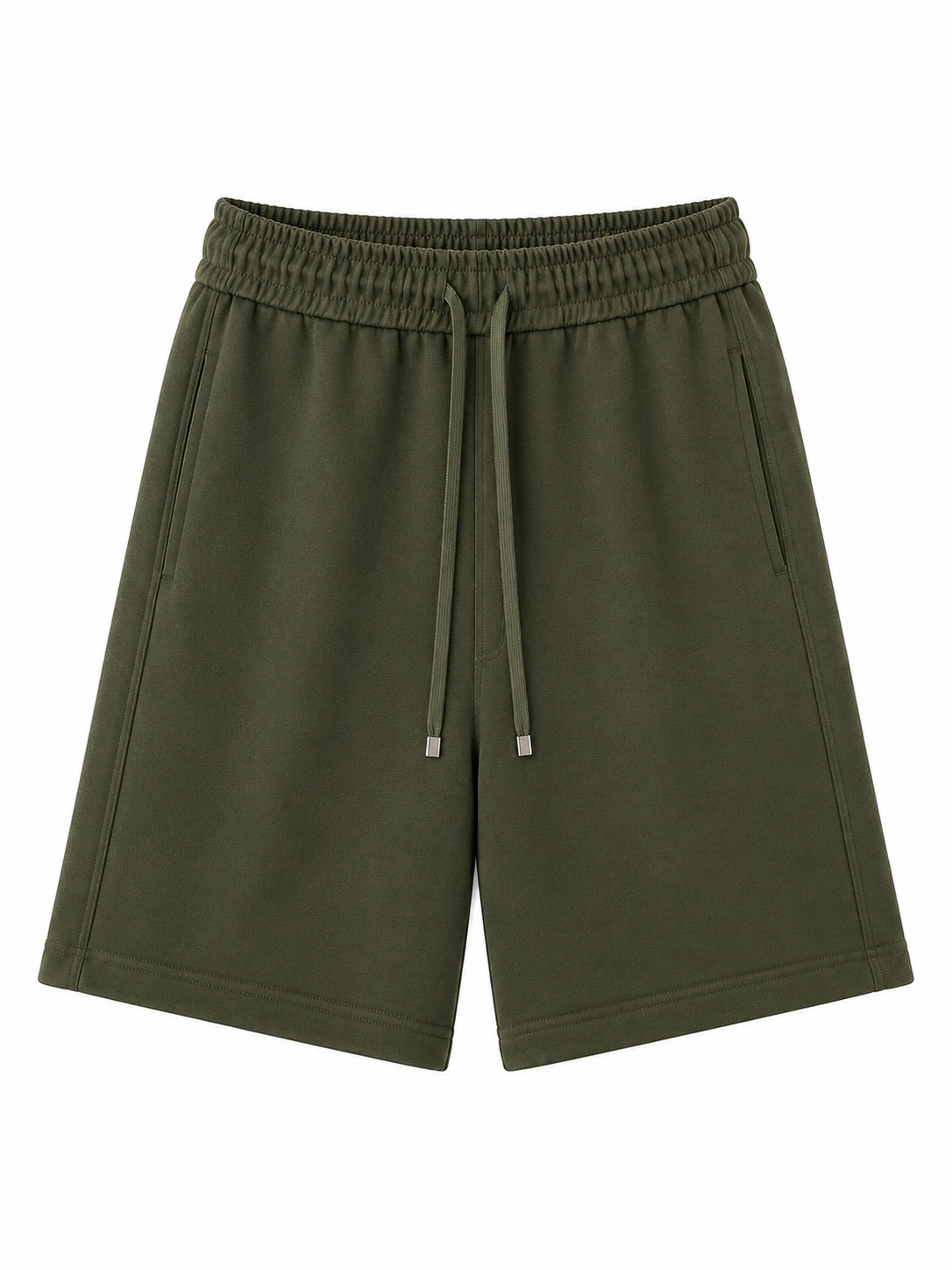 Olive Green Relaxed Fit Sweat Shorts