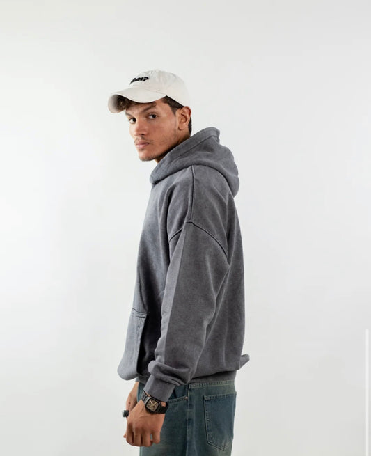 Dark Gray - Washed Oversized Hoodie