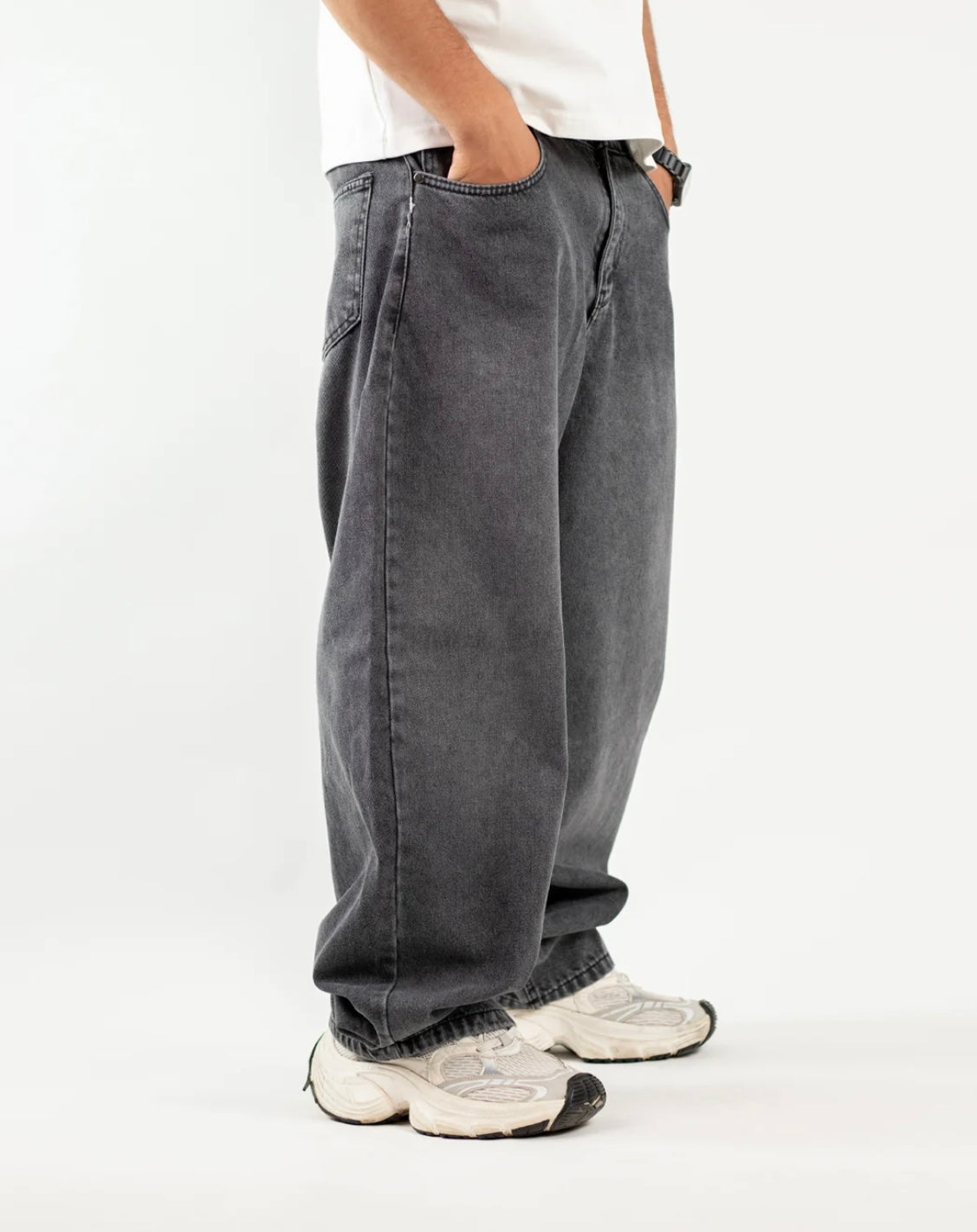 Acid Gray Balloon Denim