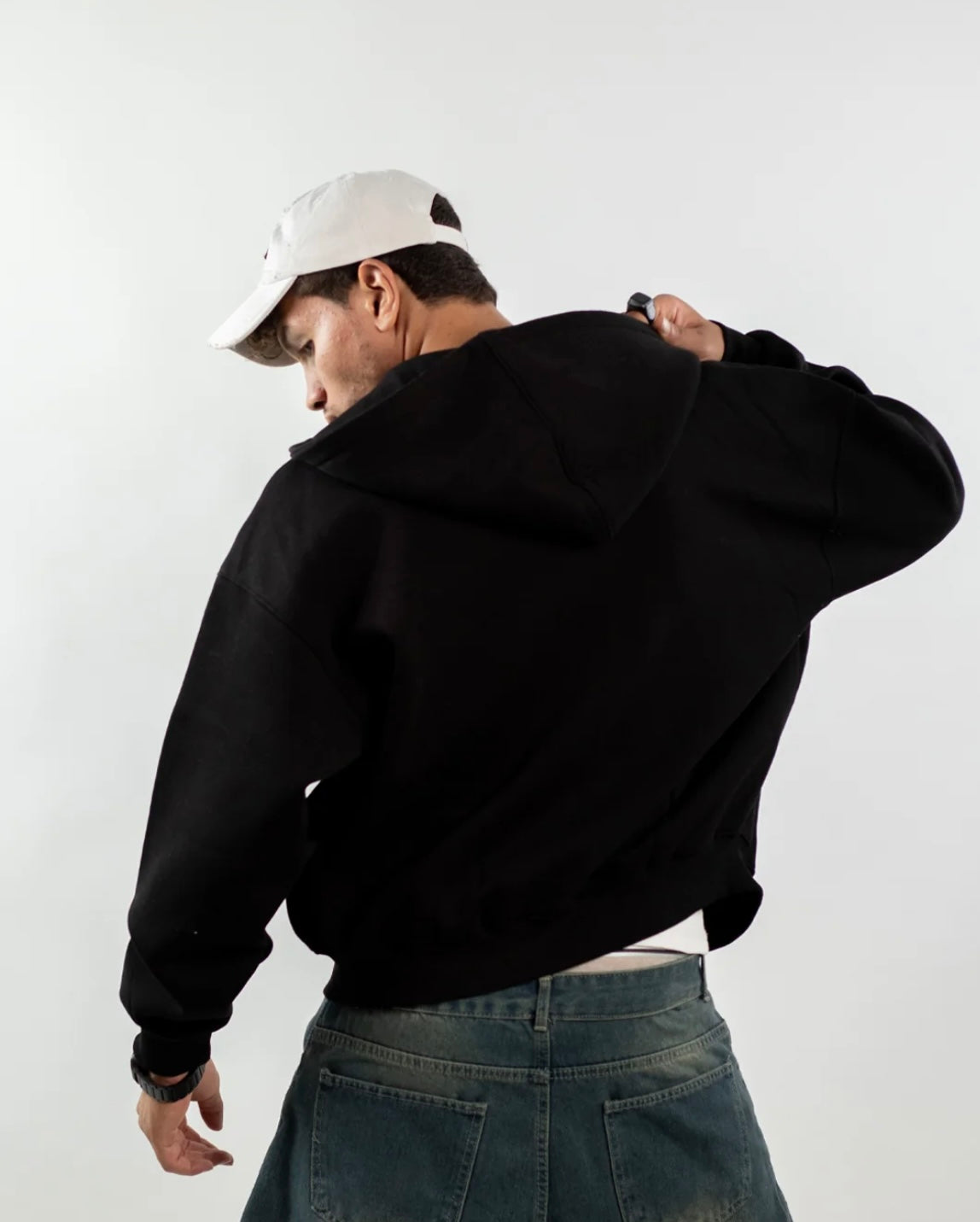 Boxy Zip Up-Black