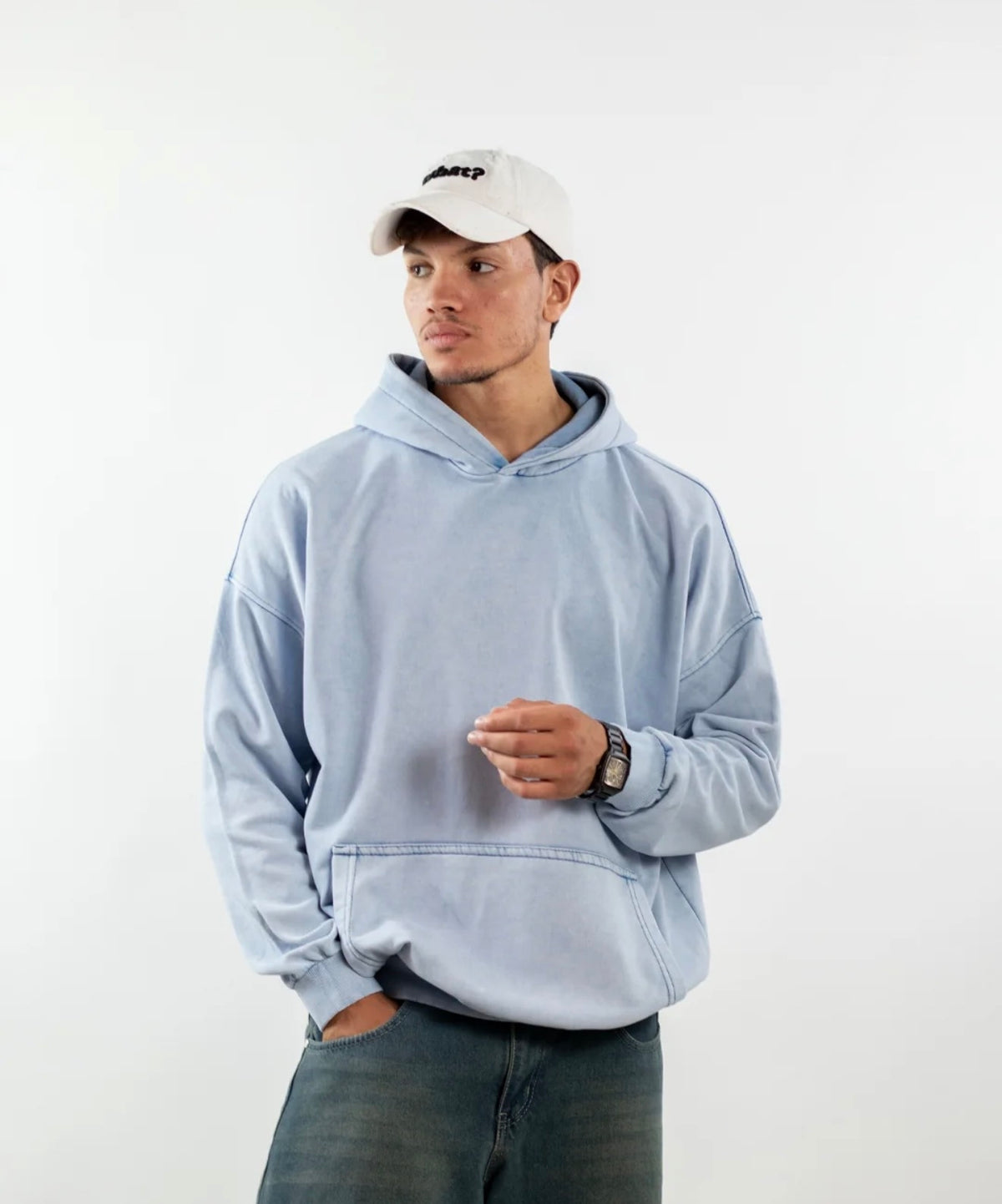 Baby Blue- Washed Oversized Hoodie