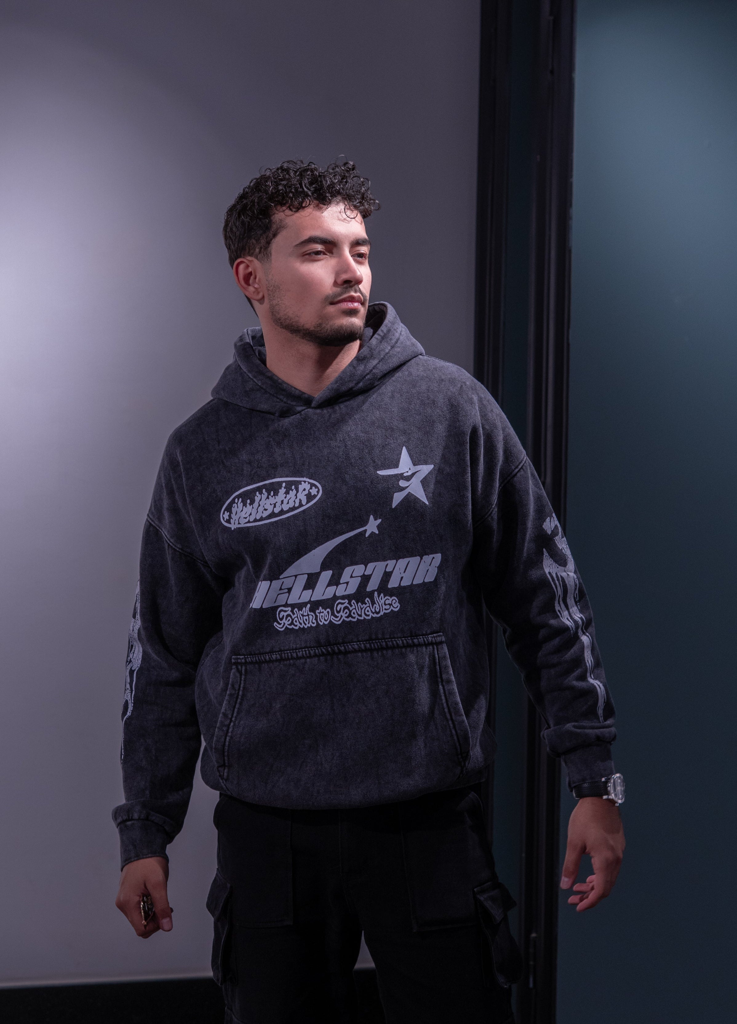 Hellstar acid hoodie oversized fit