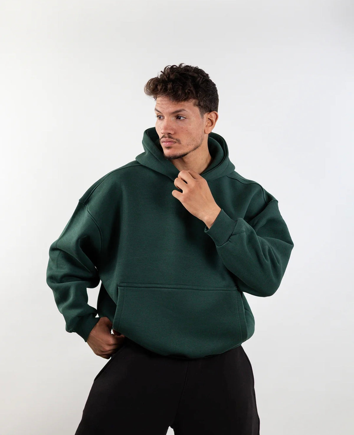 Dark Olive- Boxy Hoodie
