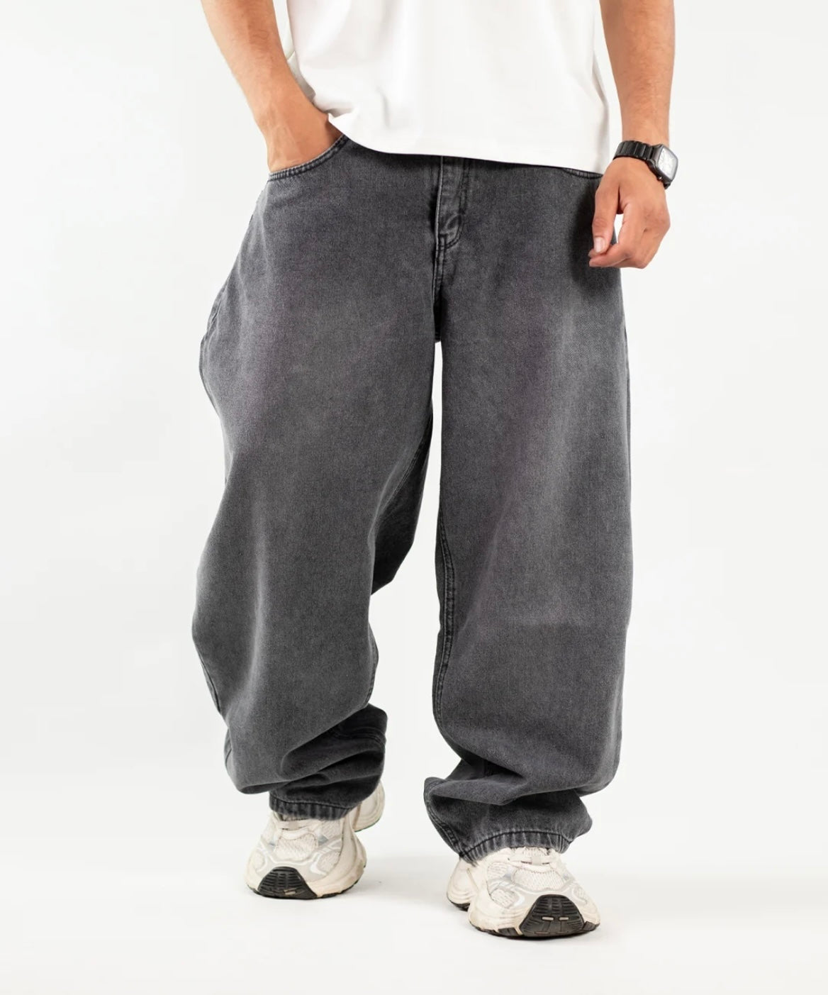 Acid Gray Balloon Denim