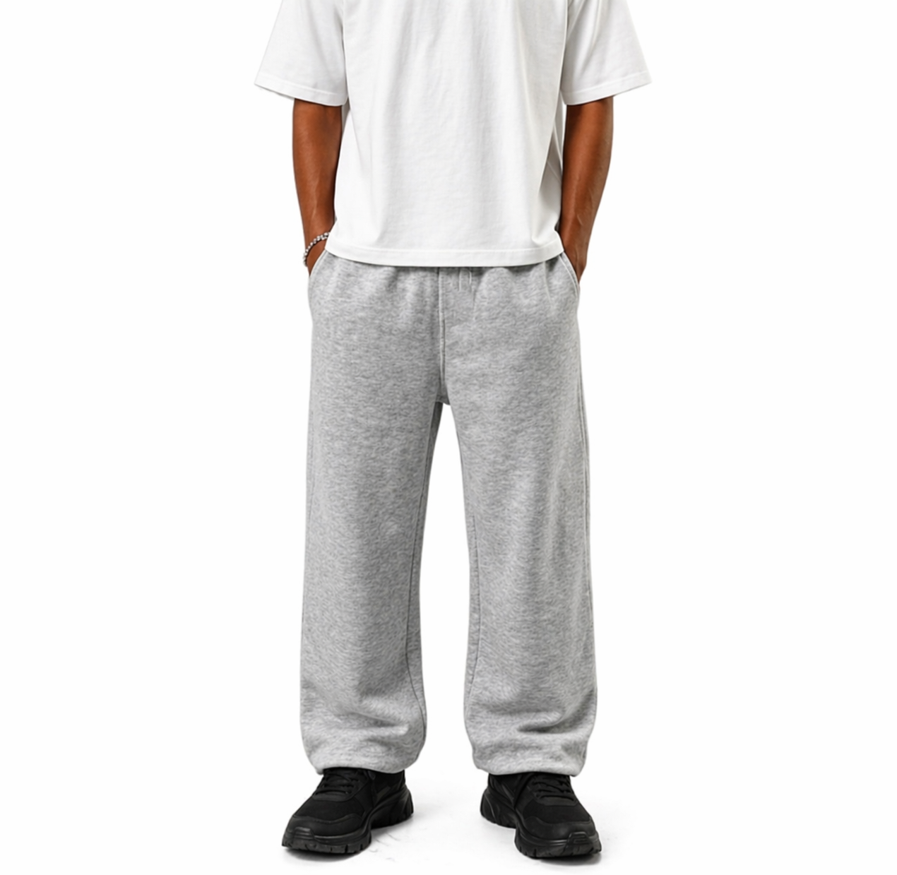 Light grey wide leg sweatpant