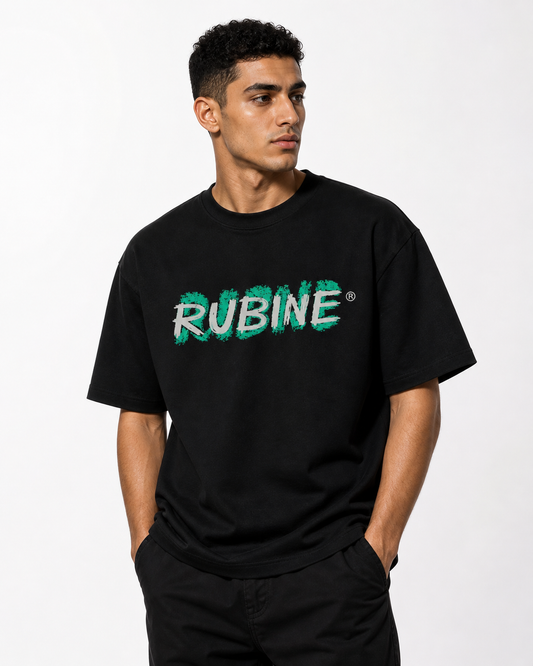 Rubine® Signature Brushstroke Tee – Black