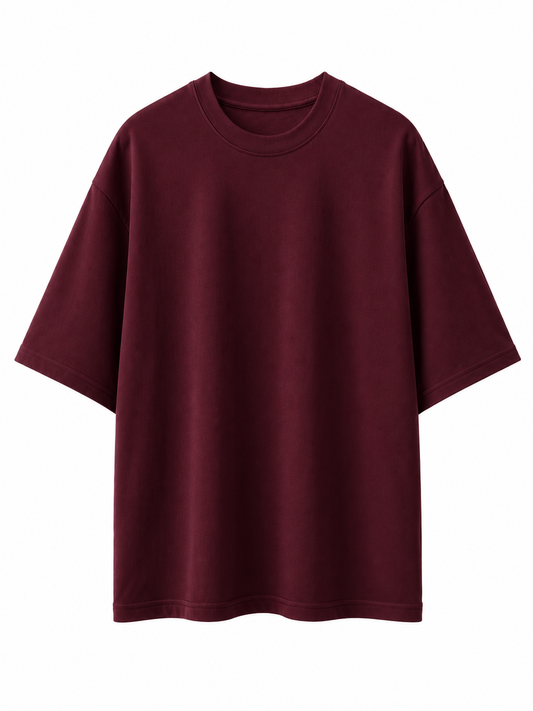 Premium Burgundy Boxy Fit T-Shirt