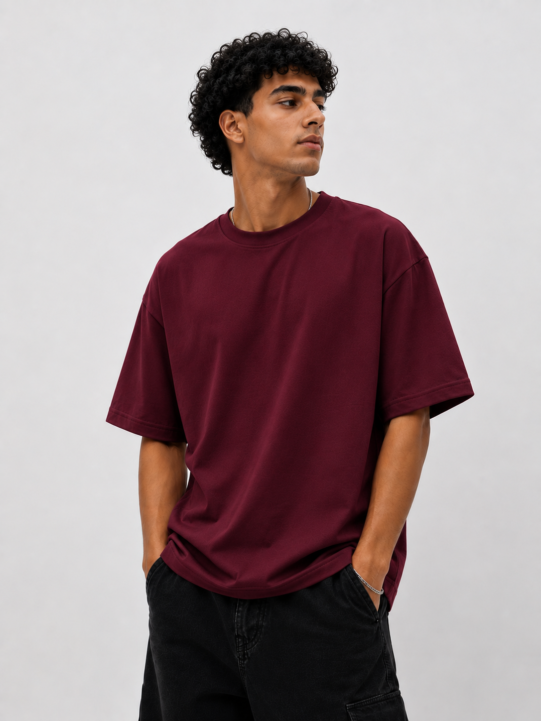 Premium Burgundy Boxy Fit T-Shirt