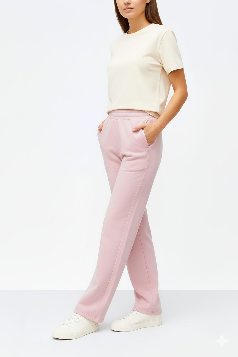 Rose pink wide leg sweatpant