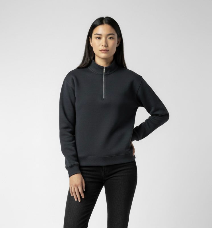 Dark grey quarter zipper oversized fit