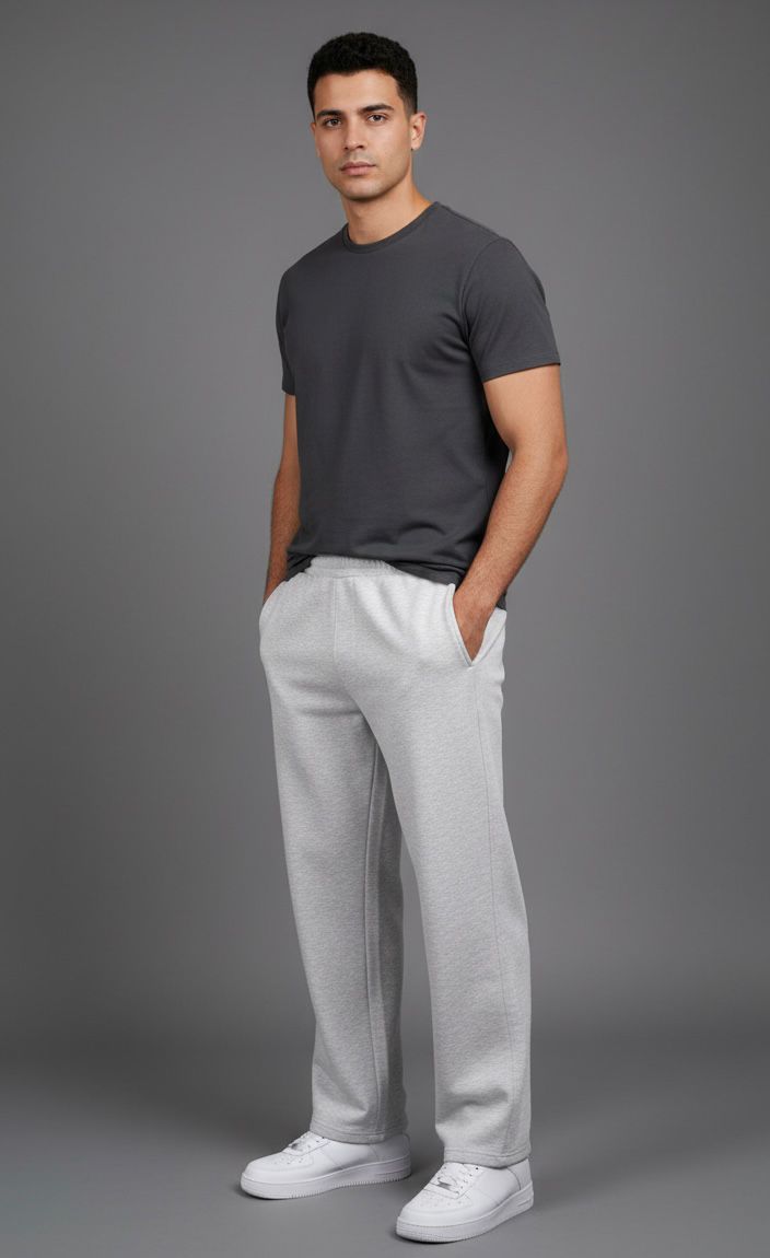 Light grey wide leg sweatpant