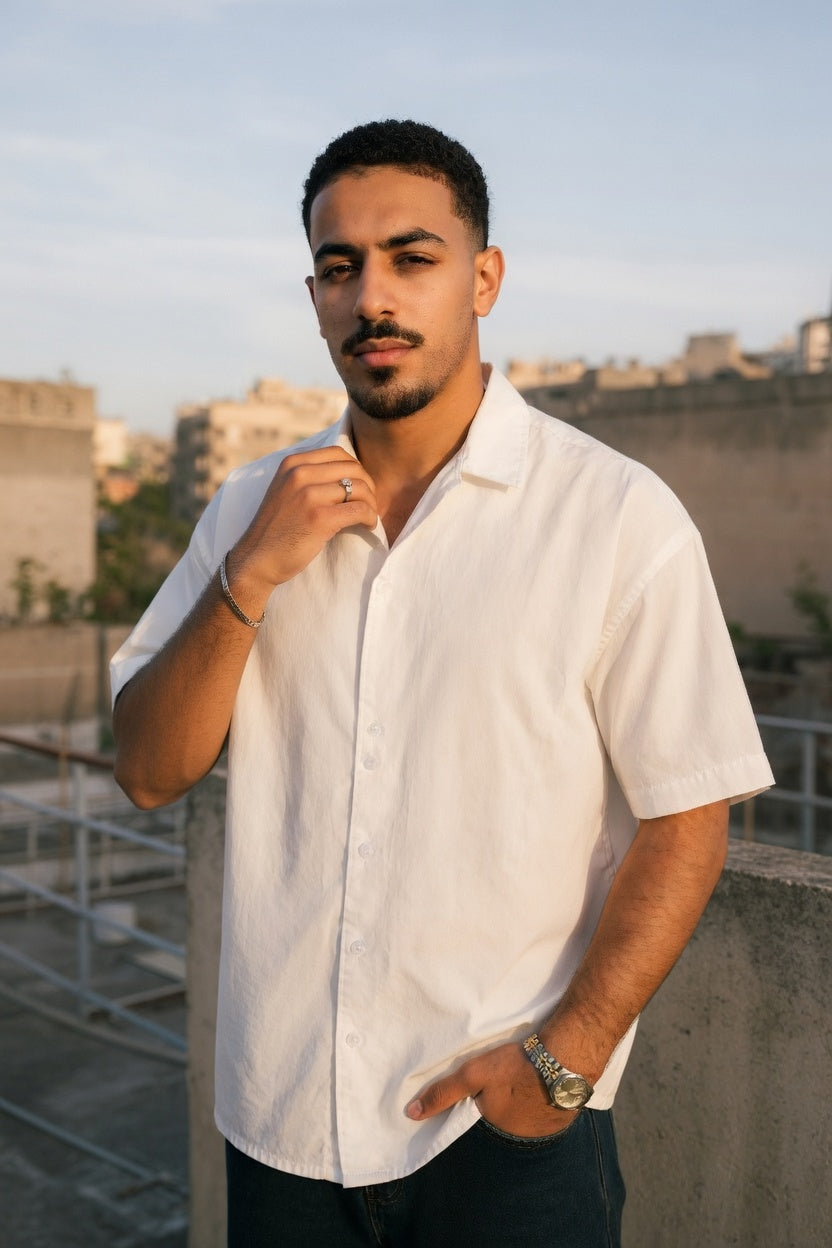 White Summer Relaxed Shirt – Minimal Style